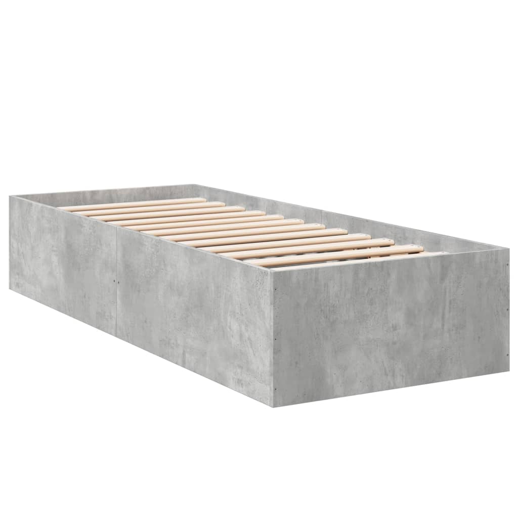 Bed Frame Concrete Grey 100x200 cm Engineered Wood