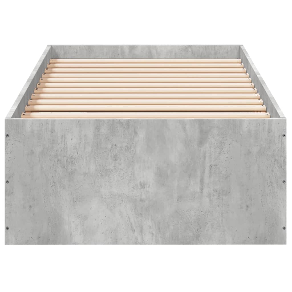 Bed Frame Concrete Grey 100x200 cm Engineered Wood