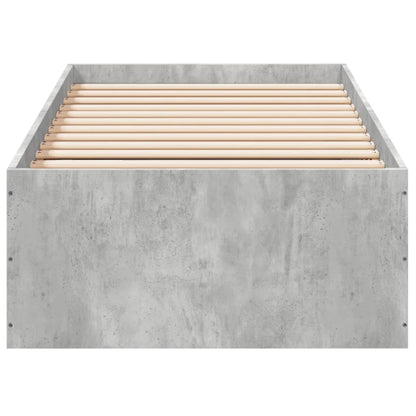 Bed Frame Concrete Grey 100x200 cm Engineered Wood