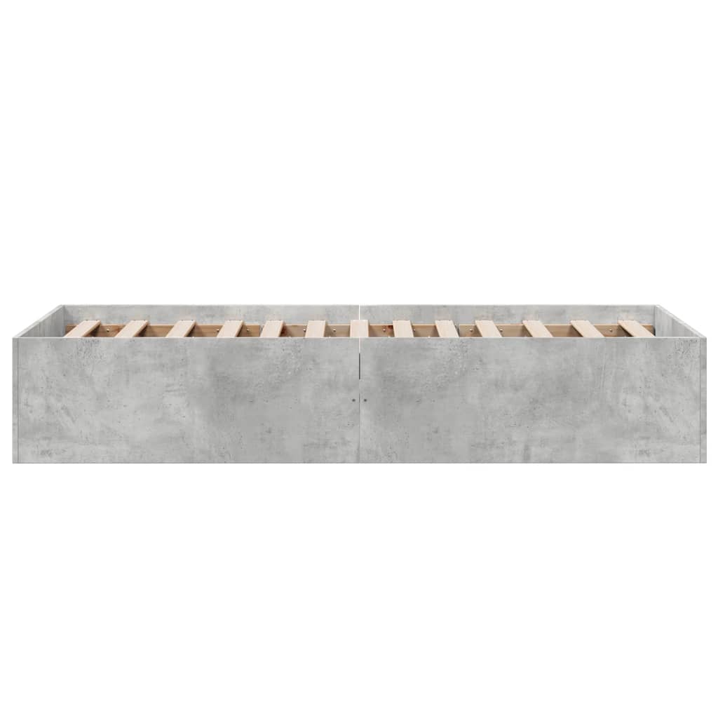 Bed Frame Concrete Grey 100x200 cm Engineered Wood