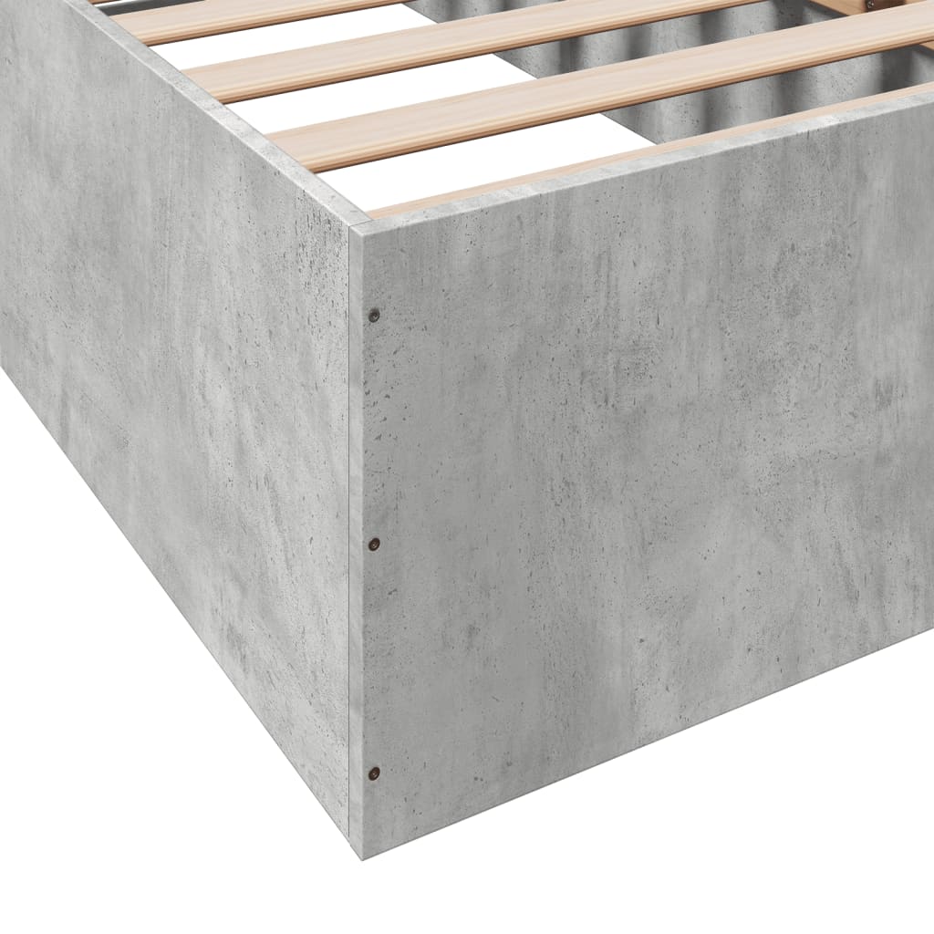 Bed Frame Concrete Grey 100x200 cm Engineered Wood