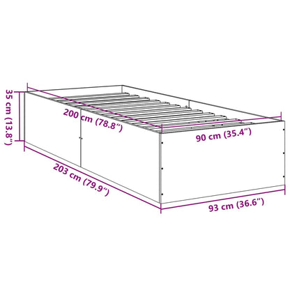 Bed Frame without Mattress Sonoma Oak 90x200 cm