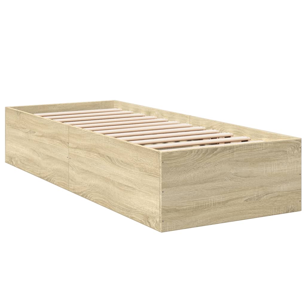 Bed Frame Sonoma Oak 90x190 cm Single Engineered Wood