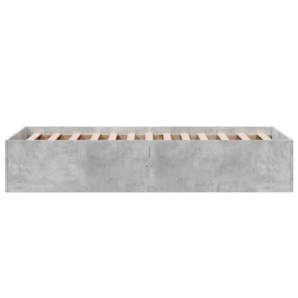 Bed Frame Concrete Grey 90x190 cm Single Engineered Wood