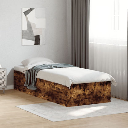 Bed Frame without Mattress Smoked Oak 90x190 cm Single