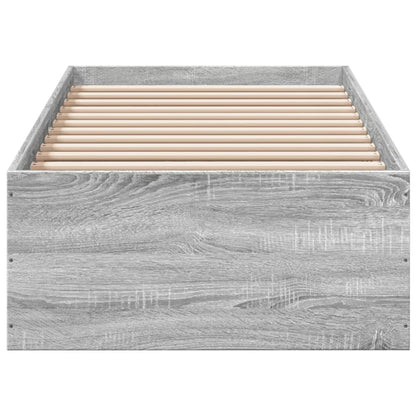 Bed Frame Grey Sonoma 90x190 cm Single Engineered Wood