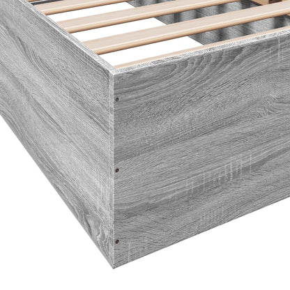 Bed Frame Grey Sonoma 90x190 cm Single Engineered Wood