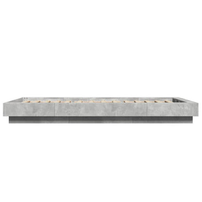 Bed Frame with LED Lights Concrete Grey 100x200cm Engineered Wood