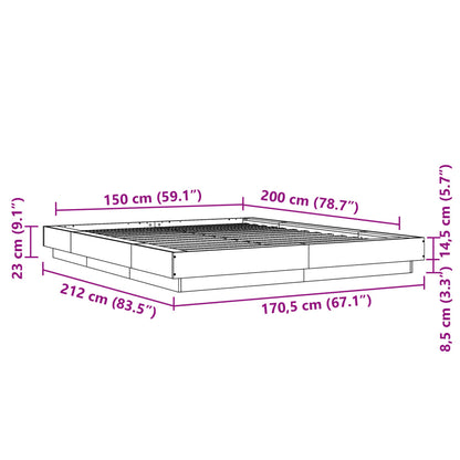 Bed Frame without Mattress White 150x200 cm King Size