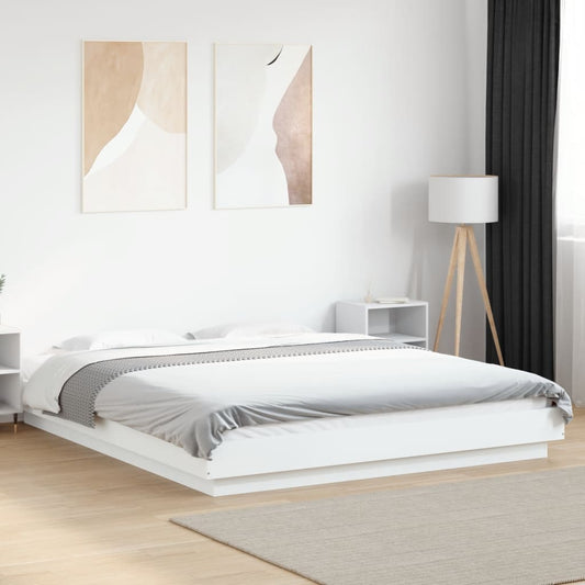 Bed Frame without Mattress White 150x200 cm King Size