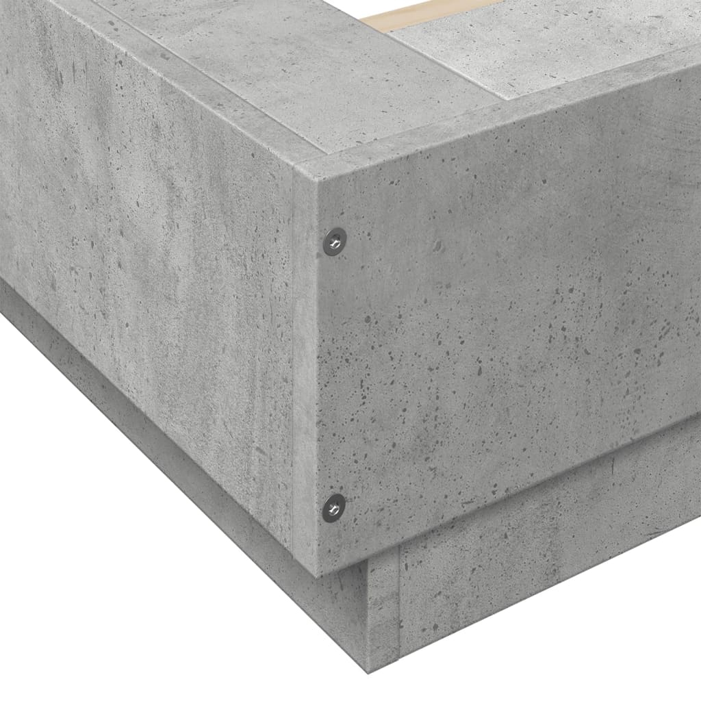 Bed Frame Concrete Grey 150x200 King Size cm Engineered Wood