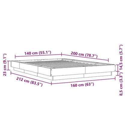 Bed Frame Sonoma Oak 140x200 cm Engineered Wood