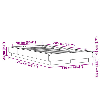 Bed Frame without Mattress Sonoma Oak 90x200 cm