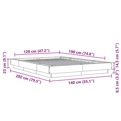 Bed Frame without Mattress White 120x190 cm Small Double