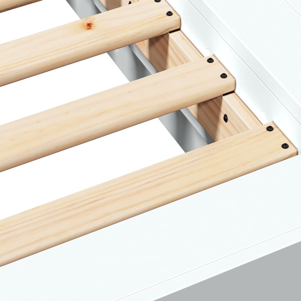 Bed Frame White 90x190 cm Single Engineered Wood