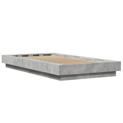 Bed Frame Concrete Grey 90x190 cm Single Engineered Wood