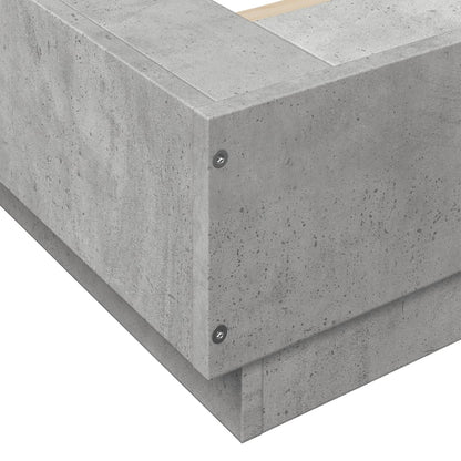 Bed Frame Concrete Grey 90x190 cm Single Engineered Wood