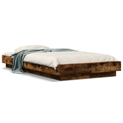 Bed Frame without Mattress Smoked Oak 75x190 cm Small Single