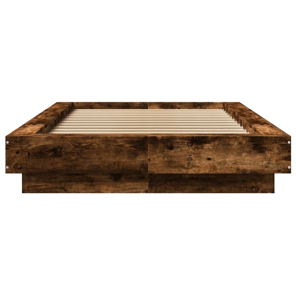 Bed Frame without Mattress Smoked Oak 75x190 cm Small Single