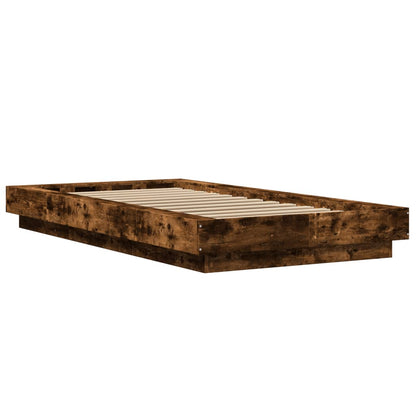 Bed Frame without Mattress Smoked Oak 75x190 cm Small Single