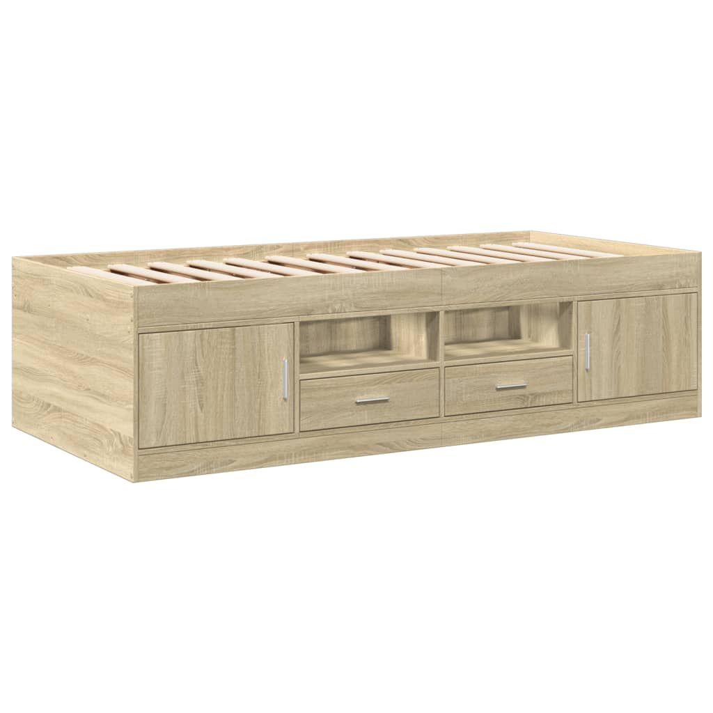 Daybed with Drawers without Mattress Sonoma Oak 100x200 cm