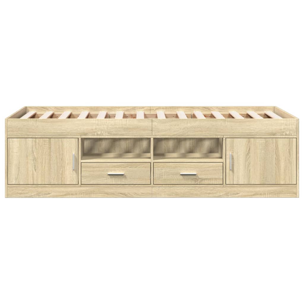 Daybed with Drawers without Mattress Sonoma Oak 100x200 cm