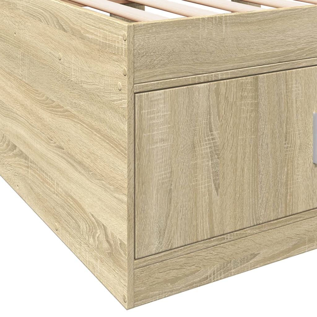 Daybed with Drawers Sonoma Oak 90x200 cm Engineered Wood