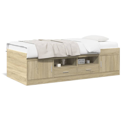 Daybed with Drawers Sonoma Oak 90x200 cm Engineered Wood