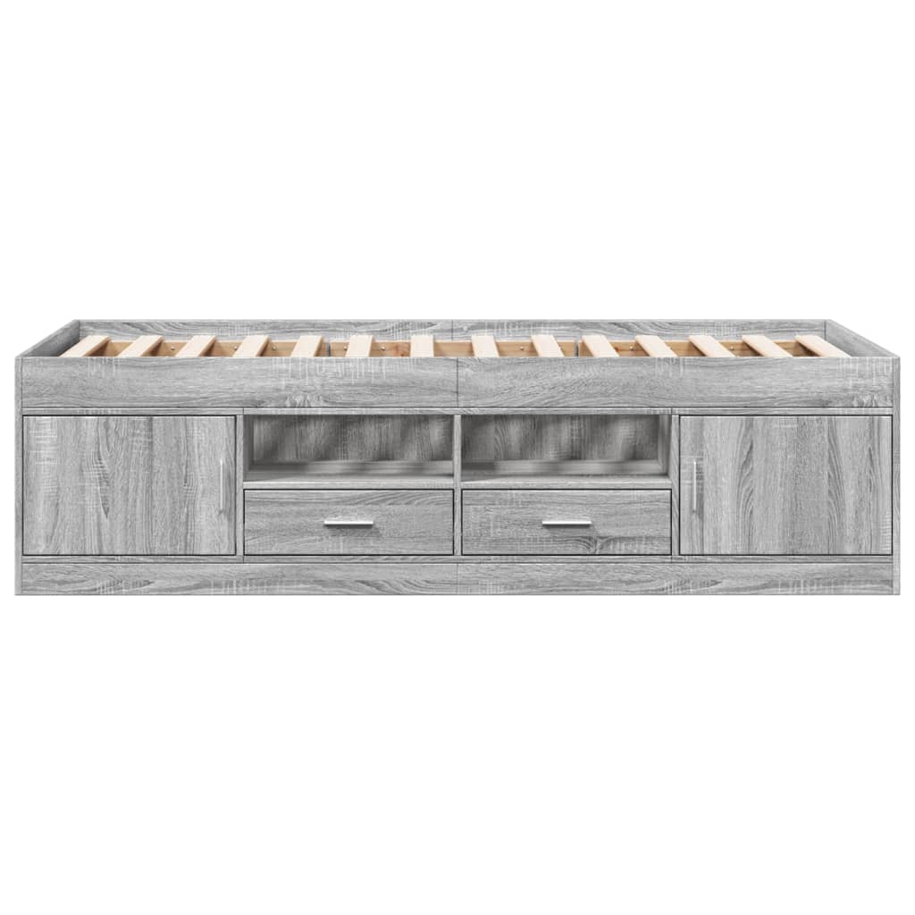 Daybed with Drawers Grey Sonoma 90x200 cm Engineered Wood