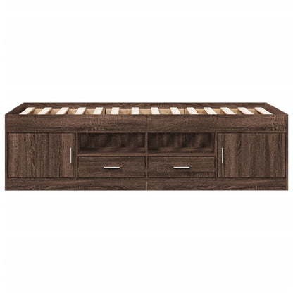 Daybed with Drawers without Mattress Brown Oak 90x200 cm