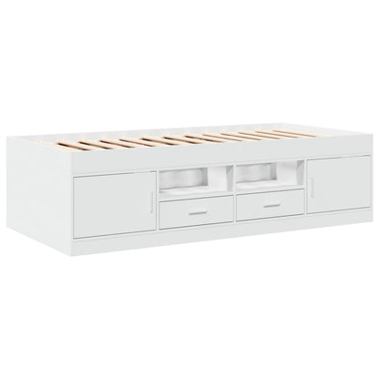 Daybed with Drawers White 75x190 cm Engineered Wood