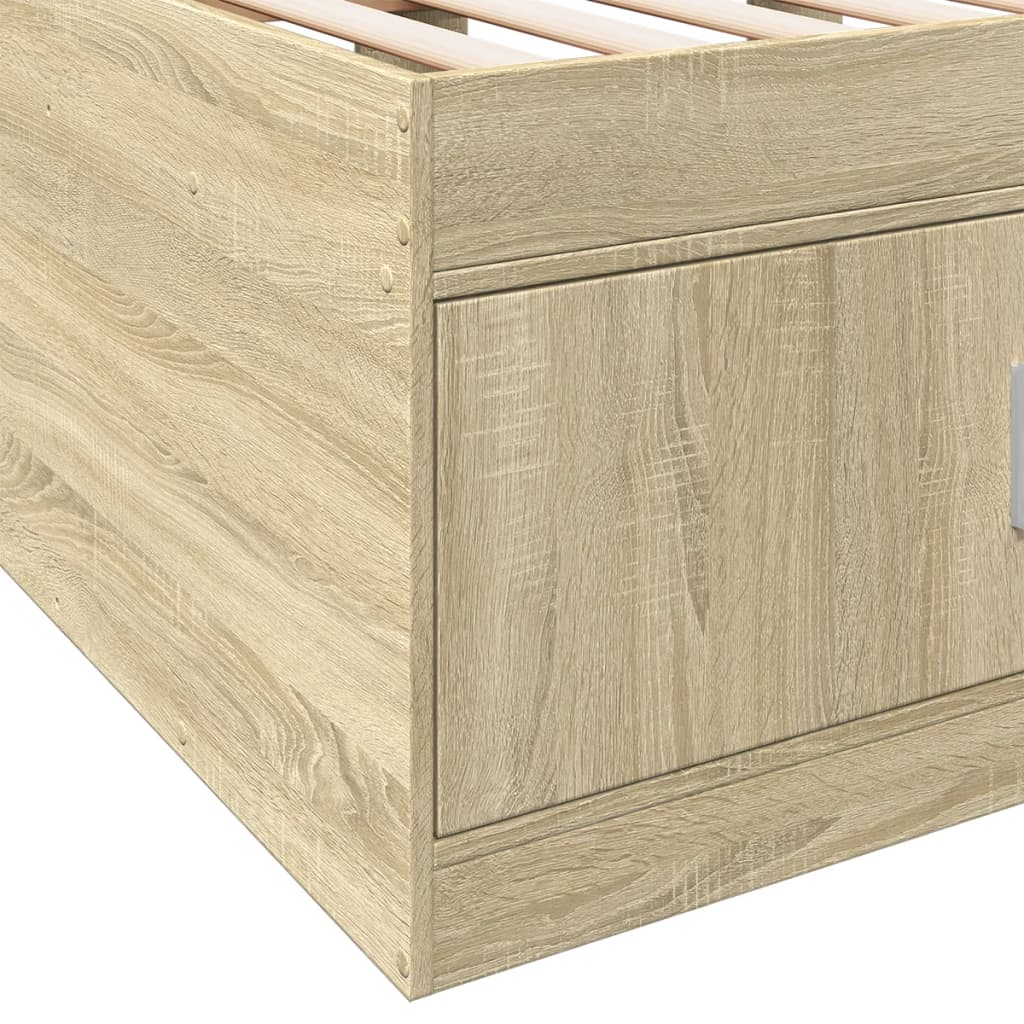 Daybed with Drawers Sonoma Oak 75x190 cm Engineered Wood