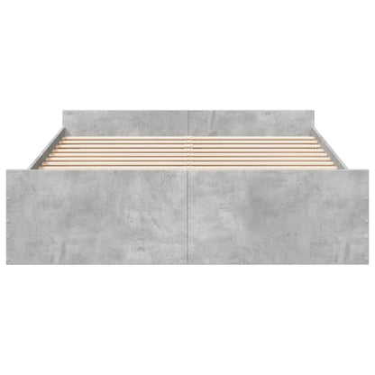 Bed Frame with Drawers without Mattress Concrete Grey 150x200 cm King Size