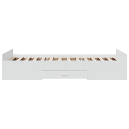 Bed Frame with Drawers without Mattress White 90x200 cm