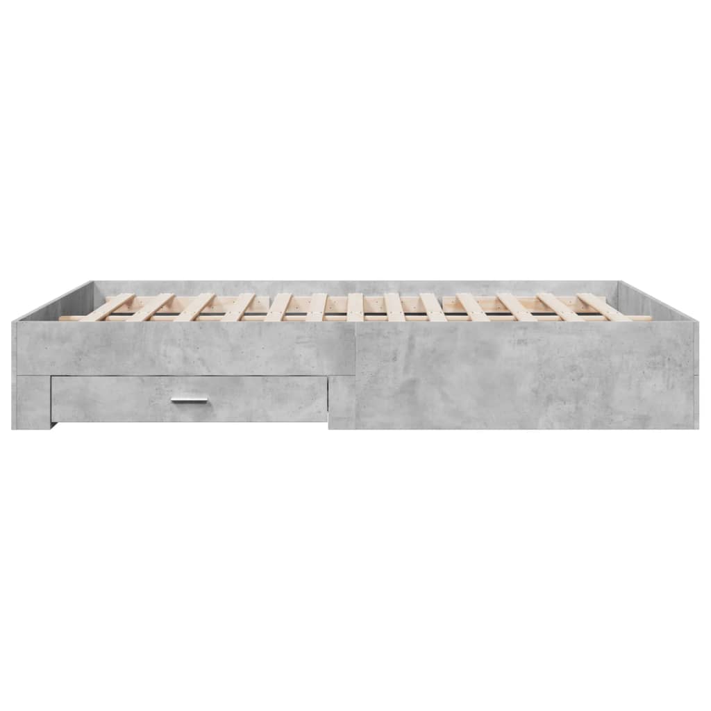 Bed Frame with Drawers Concrete Grey 160x200 cm Engineered Wood