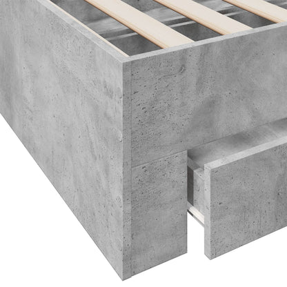 Bed Frame with Drawers Concrete Grey 160x200 cm Engineered Wood