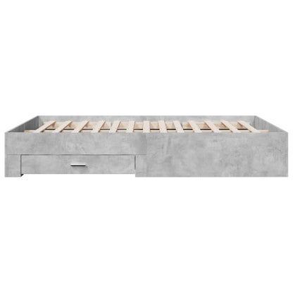 Bed Frame with Drawers Concrete Grey 150x200 cm King Size Engineered Wood