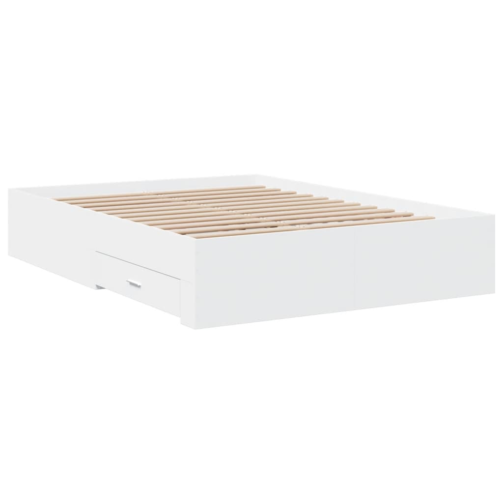 Bed Frame with Drawers without Mattress White 120x200 cm