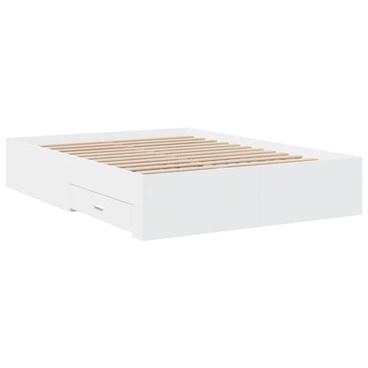 Bed Frame with Drawers without Mattress White 120x200 cm