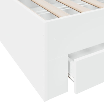 Bed Frame with Drawers without Mattress White 120x200 cm