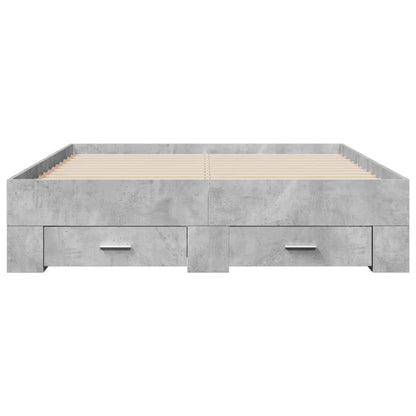 Bed Frame with Drawers Concrete Grey 120x200 cm Engineered Wood