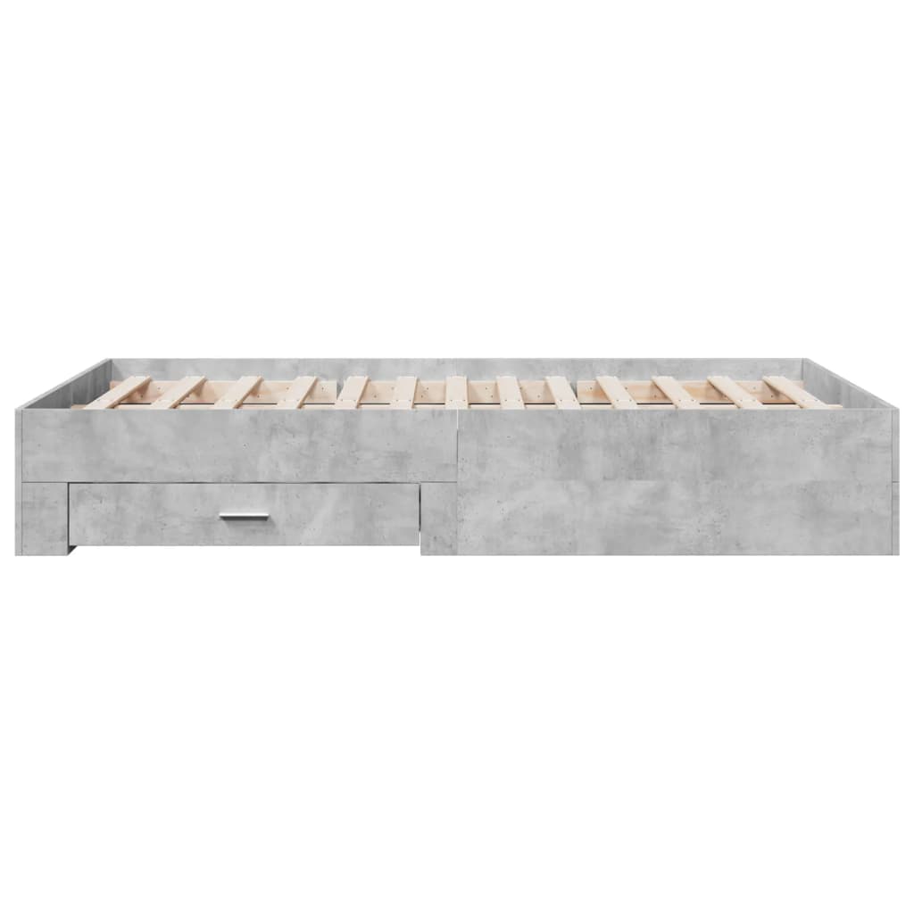 Bed Frame with Drawers Concrete Grey 120x200 cm Engineered Wood