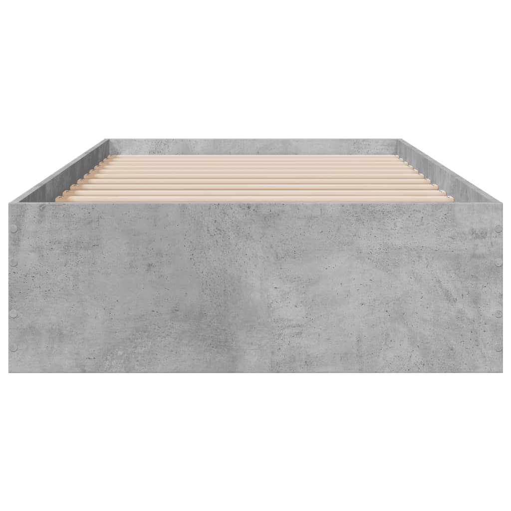 Bed Frame with Drawers Concrete Grey 100x200 cm Engineered Wood