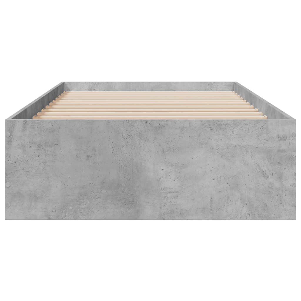 Bed Frame with Drawers Concrete Grey 90x190 cm Single Engineered Wood