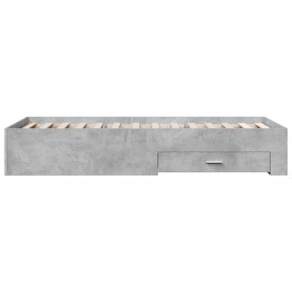 Bed Frame with Drawers Concrete Grey 90x190 cm Single Engineered Wood