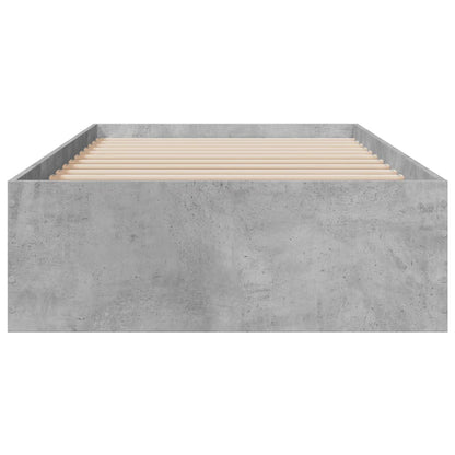 Bed Frame with Drawers Concrete Grey 75x190 cm Small Single Engineered Wood