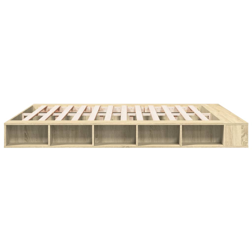 Bed Frame Sonoma Oak 200x200 cm Engineered Wood