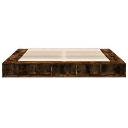 Bed Frame without Mattress Smoked Oak 180x200 cm Super King