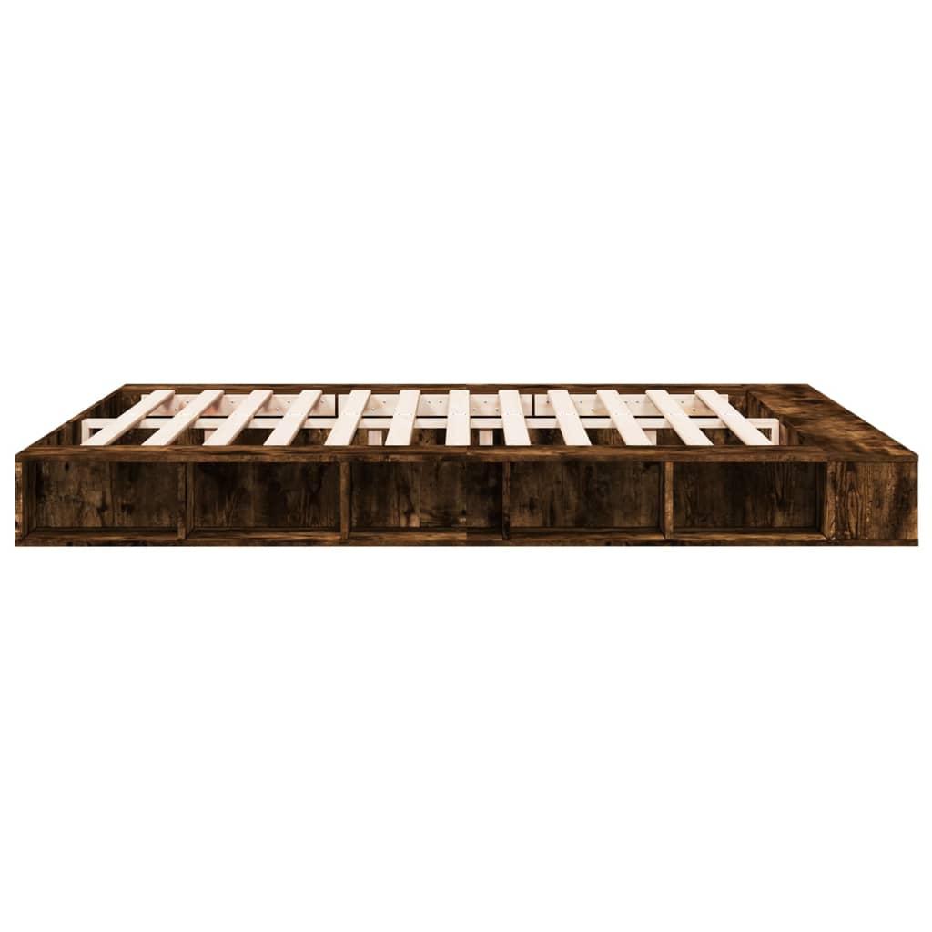 Bed Frame without Mattress Smoked Oak 180x200 cm Super King