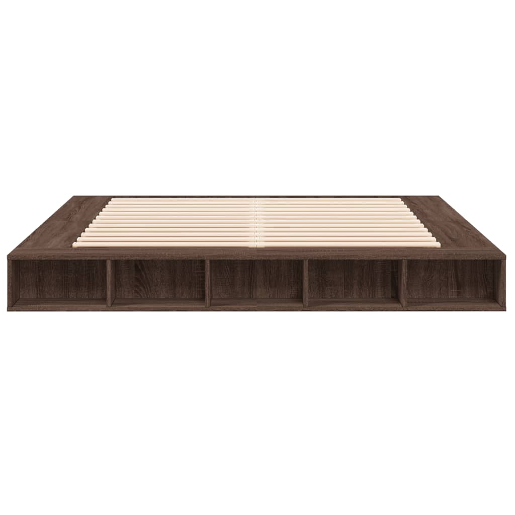 Bed Frame without Mattress Brown Oak 180x200 cm Super King